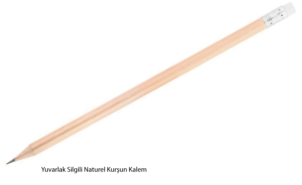 Yuvarlak Silgili Naturel Kurşun Kalem