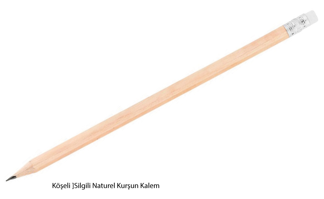 Naturel Köşeli Silgili Kurşun Kalem